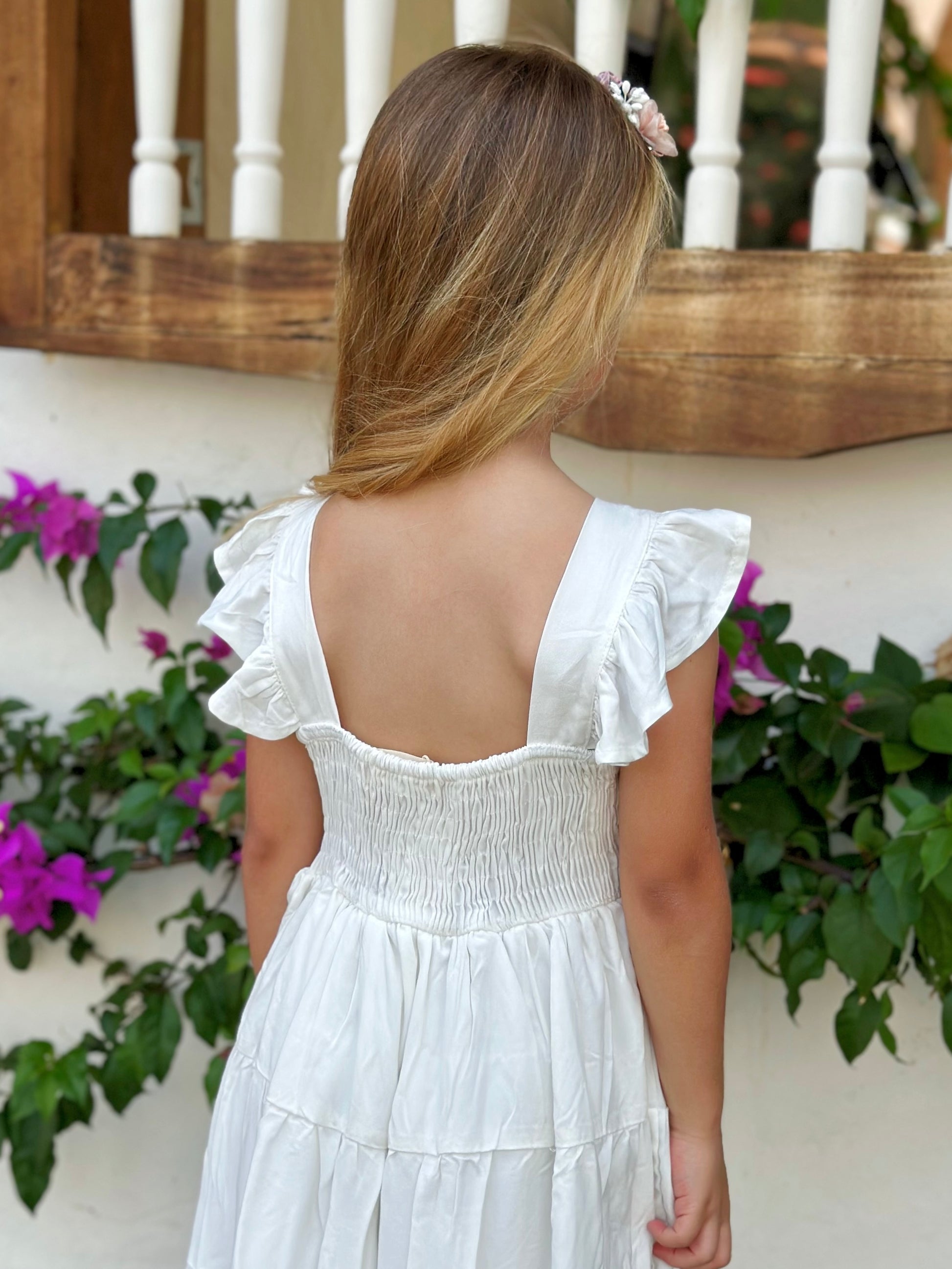 Vestido blanco para niña corto - Abigail